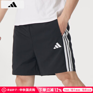 阿迪達斯 （adidas）運動(dòng)套裝男 運動(dòng)服快干潮時(shí)尚三條紋短袖T恤 跑步學(xué)生短褲休閑褲 單件梭織短褲JE6436 XS