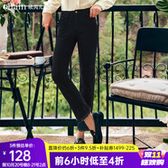Olrain法式黑色牛仔褲女春裝時尚休閑開叉小腳彈力長褲 黑色 L 165/72A