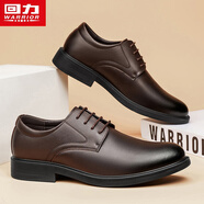 回力(Warrior)商務休閑男鞋百搭鞋子男英倫正裝皮鞋男2413 深棕色 40