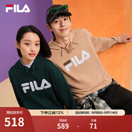 斐樂（FILA）官方多彩衛(wèi)衣長袖情侶裝寬松時尚運動連帽套頭衫男女上衣印花 （加絨）土黃卡其-LK S 165/88A