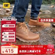 CAT卡特馬丁靴工裝靴男鞋防潑水牛皮鞋面城市輕戶(hù)外中幫短靴P723264 深棕色 42