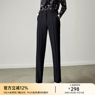 顏域女裝高腰寬松休閑長褲女秋季2024新款復(fù)古顯瘦百搭小腳褲 深藍(lán) M碼