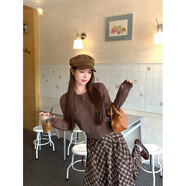 漣畫(huà)秋季鏤空設計感長(cháng)袖開(kāi)衫小外套女上衣外套針織衫 圖片色 均碼