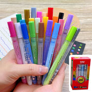 第九課透明熱縮片手工diy半已打磨熱縮紙可打印套裝耳釘發(fā)簪掛件熱風(fēng)槍材料 24色丙烯馬克筆 1盒 高品質(zhì)