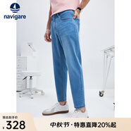 Navigare意大利小帆船男士牛仔褲25春夏季新品休閑舒適九分褲簡(jiǎn)約百搭褲子 牛仔藍(lán) 30