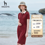 哈吉斯（HAZZYS）女裝翻領(lǐng)單排扣文藝感時尚連衣裙AQWSE03BF01