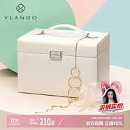 VLANDO首飾盒生日禮物送女友老婆桌面收納盒耳環(huán)項鏈戒指飾品盒