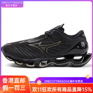 MIZUNO Wave Prophecy 12 舒適運動減震透氣 低幫 長跑跑步鞋 男女同款  黑金 38