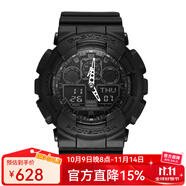 卡西歐（CASIO）手表男 G-SHOCK黑金 戶外運(yùn)動(dòng)防水防震男表 潮流學(xué)生表 GA-100-1A1 黑武士