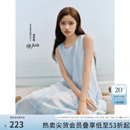 范思藍恩【徐若晗同款】腰精裙設計感背心連衣裙女夏無(wú)袖拼接裙子 淺水藍 XS