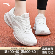 安踏（ANTA）女鞋運動鞋跑步鞋軟底旅游跳繩鞋媽媽鞋黑鞋 皮面|象牙白/藕灰5571-6 39
