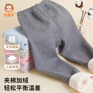 恒源祥男童護(hù)膝部貼片保暖褲加絨加厚秋冬季打底褲兒童內(nèi)穿棉褲秋冬秋褲 加絨加厚三層夾棉-深灰 175 (身高170-174cm 體重110-115斤)