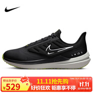 耐克NIKE跑步鞋男氣墊防水WINFLO SHIELD 9運動鞋DM1106-001黑白44