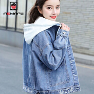 AEMAPE外套女裝2025春秋季新款牛仔短外套女韓版寬松時(shí)尚小個(gè)子 3816#白色 XL _建議125-140斤
