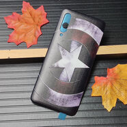 之宋適用小米9后蓋塑料 浮雕替換小米九透明殼改裝探索版玻璃電池外殼 米9塑料后蓋五角星 外殼米9