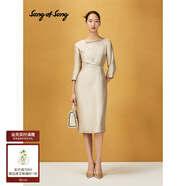Song of Song歌中歌2025秋季新款專選韓國進(jìn)口淺金端莊高級輕禮服 淺金 XL