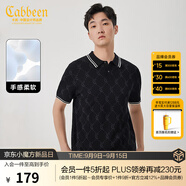 卡賓（CABBEEN）【老花提花】短袖T恤男2024夏季新款寬松男士商務(wù)休閑 煤黑色01 S /165/46
