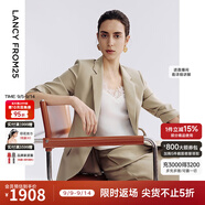 朗姿桑蠶絲職業(yè)正裝黑色氣質(zhì)西服外套/西褲夏季新款通勤商務(wù)西裝 卡其綠色西裝 L