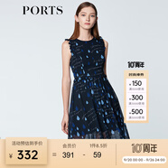PORTS寶姿商場同款 新品女裝甜美木耳邊裝飾無袖連衣裙SN8D027HPP022 丈青 XS (2)