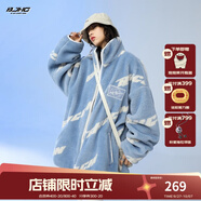 BJHG不計后果冬美式加厚仿羊羔絨棉服男潮寬松保暖毛絨情侶棉衣外套女 藍色 M