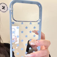 邦克仕（Benks）韓系糖果色邊框透底星星適用iphone17promax蘋(píng)果16pr手機殼15新款 藍邊框藍色星星 iPhone16ProMax