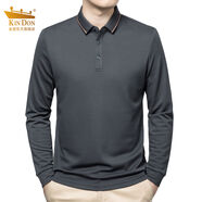 金盾（KIN DON）金盾長(cháng)袖polo衫男2025秋季新款中年商務(wù)休閑潮流男士翻領(lǐng)T恤上衣 瓦灰色 M