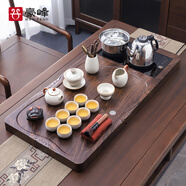 豪峰2025新款整套汝窯茶具套裝家用實(shí)木茶盤(pán)一體燒水壺茶杯中秋節禮物
