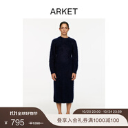 ARKET女裝 馬海毛長(zhǎng)袖圓領(lǐng)針織連衣裙秋季新款1250141001 深藍(lán)色 XXS 155/76A