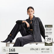VEROMODA牛仔襯衫女秋冬新款牛仔寬松長(zhǎng)袖翻領(lǐng)簡(jiǎn)約休閑 J09深牛仔灰色 155/76A/XS