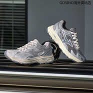 美津濃（MIZUNO）男女款輕盈軟彈做舊款緩震休閑運動跑步鞋RACER S 18/臟臟銀 36