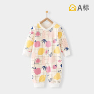 班杰威爾嬰兒衣服春秋季新生兒衣服純棉寶寶連體衣內衣睡衣長(cháng)袖哈衣爬服 【66碼】四季彩蘋(píng)果 均碼 （具體碼數參看顏色分類(lèi)） 52cm-90cm