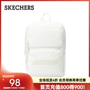 斯凱奇（Skechers）雙肩包男女簡約雙肩背包電腦包運動休閑包 L320U196 棉花糖白/0074 99
