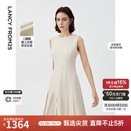 朗姿【三醋酸Basic衣櫥】法式輕禮服白色連衣裙夏新款裙子高級感 米白色2 M