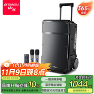 山水（SANSUI）A08 戶外K歌專用音響大功率重低音廣場舞智能音箱多媒體會議帶麥克風8英寸電木吉他民謠樂器音箱