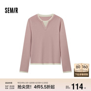 森馬（Semir）森馬毛衣女短款假兩件含羊毛針織衫24冬新款保暖內搭109724107015