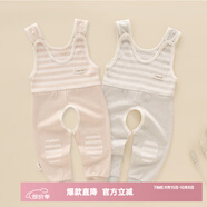 俏貝熊 新款春秋嬰幼兒衣服百搭純棉背帶褲男女寶寶兒童開(kāi)檔褲子?jì)雰翰拭薮虻?綠色背帶褲 100cm