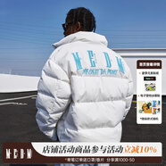 MEDM國潮基礎款羽絨服男春秋季美式高街復古oversize保暖休閑外套 白色 S
