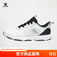 卡爾美（KELME）運動鞋男夏季透氣網(wǎng)面休閑鞋戶外輕便跑步鞋 白黑 40