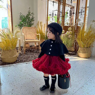 TU AN TI FUtutu裙子女童半身裙兒童蓬蓬裙大童蛋糕裙嬰兒女寶寶公主裙春秋 單件酒紅色裙子 160 XS_(60-90CM)