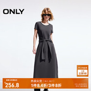 ONLY2025秋季新款潮流撞色拼接U領(lǐng)假兩件長(cháng)裙連衣裙女|125161002 E39 石板灰色 S (160) 80A