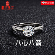 翡宇胖東來(lái)品質(zhì)【輕奢高品質(zhì)】莫桑鉆女戒一克拉戒指女莫桑石鉆戒女仿 八心八箭【一克拉】證書(shū)+禮盒