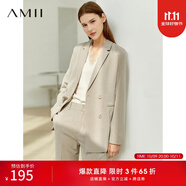 AMII女裝2025職業(yè)西服套裝女夏季新款休閑外套時尚西裝兩件套 卡其(西裝) 2XL (175)