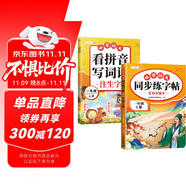 斗半匠 同步練字帖一年級上冊 看拼音寫詞語 小學語文一年級練習冊拼音拼讀生字默寫專項每日一練【2冊】