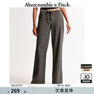 Abercrombie & Fitch女裝24春秋款美式辣妹氣質(zhì)通勤松緊腰闊腿西裝褲KI156-4389 深灰色 XL 160/98A 短版