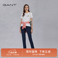 GANT甘特商場(chǎng)同款女士時(shí)尚潮流百搭直筒褲舒適通勤純色休閑褲子 410-海洋藍 36