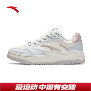 安踏（ANTA）982丨王一博同款板鞋女春冬季厚底運動(dòng)鞋商 淺霧灰/象牙白-4 37.5