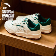 安踏（ANTA）男鞋滿(mǎn)貫厚底增高板鞋2024百搭拼接休閑運(yùn)動(dòng)鞋 象牙白/織霧綠/信鴿灰-1 40.5