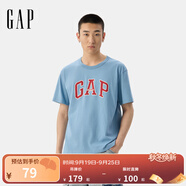 Gap男女裝2025春季新款純棉字母印花logo短袖T恤上衣美版797924 藍(lán)色 XL 美碼 2XL亞洲碼185/108A