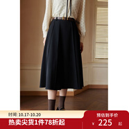 獨束[神裙3.0版]獨束大碼女裝高腰半身裙女秋冬微胖mm遮胯顯瘦A字裙 靜謐黑 2XL
