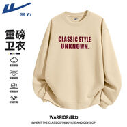 回力重磅衛衣男士2025新款美式潮牌休閑外套秋季寬松圓領(lǐng)套頭衫男 卡其圓衛(h未知經(jīng)典) S   /165